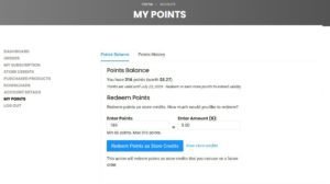 earn points when comment or buy product on the website